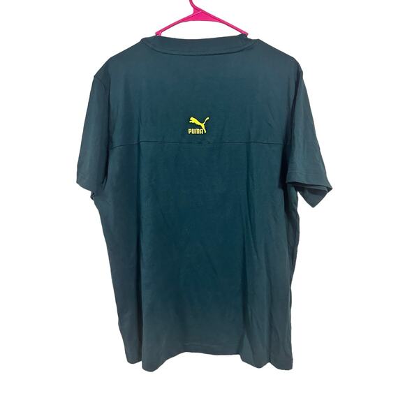Puma Green and Yellow Logo T-Shirt Men's Size Medium NWT - Picture 2 of 6